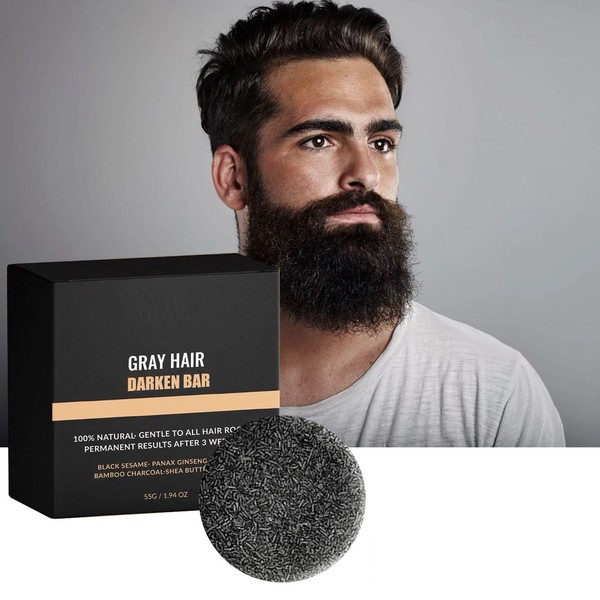 Gray Reverse Bar/Black Shampoo Bar with Natural Ingredients/Shampooing spartiate/Hair Darkening