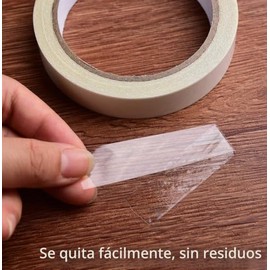 i frmmy Cinta adhesiva transparente extraíble de doble cara, sin residuos, 0.7 pulgadas x 13 yardas (3 rollos)
