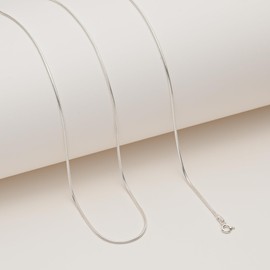 ARDU 925 Sterling Silver Necklace – 1.6 mm Snake Chain | Choose from 16 inch to 30 inch Lengths | Silver Chain for Women, Men or Pendant