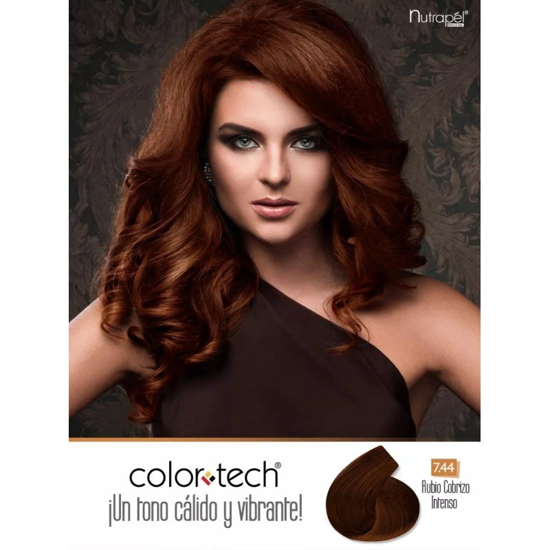 Nutrapel Color Tech Tinte Tono Rojizo 7.44 Rubio Cobrizo Intenso