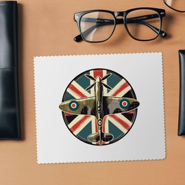 Azeeda 2 x 'Spitfire-Flugzeug' Mikrofaser-Objektiv- / Brillenreinigungstücher (LC00031526)