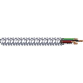 wirenco (Cut by The Foot) 4/3 Metal Clad (MC) Cable with Ground, Aluminum Armored, Stranded Copper Conductors