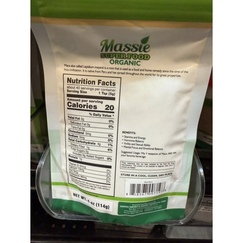 Massie Super Food Maca Negra 4oz / 114g Concentrate Peruvian