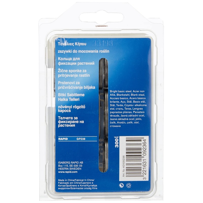 Rapid High Performance Galvanised Garden Hog Rings, 6-16 mm, 300