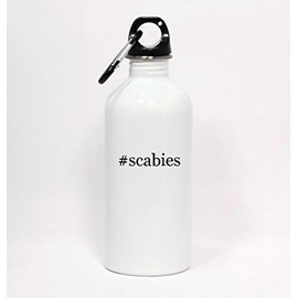Los Drinkware Hermanos #Scabies - Hashtag White Water Bottle with Carabiner 20oz