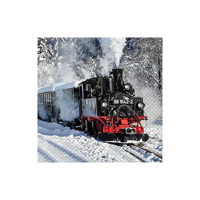 20 Napkins Railway in Winter Landscape | Locomotive | Train
