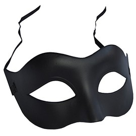 FHS Black Matte Classic Style Venetian Mask, Masquerade, Burlesque Ball Party