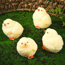 4 Pack Handmade Taba Squishies Soft Chick Fidget Squeeze Toys Stress Relief Sensory Chicken for Adults Kids Pinch Kawaii Novelty Squishies