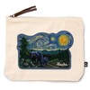 Lantern Press Alaska, Starry Night, Bear and Cub, 100% Cotton
