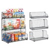 X-cosrack Stackable Wire Basket 3 Tier Countertop& Wall Mounted Metal
