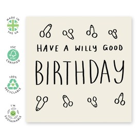 Central 23 Happy Birthday Cards For Him - W*lly Good Birthday - Boyfriend Birthday Card Naughty - Funny Greeting Cards For Men Husband Brother - Comes With Stickers