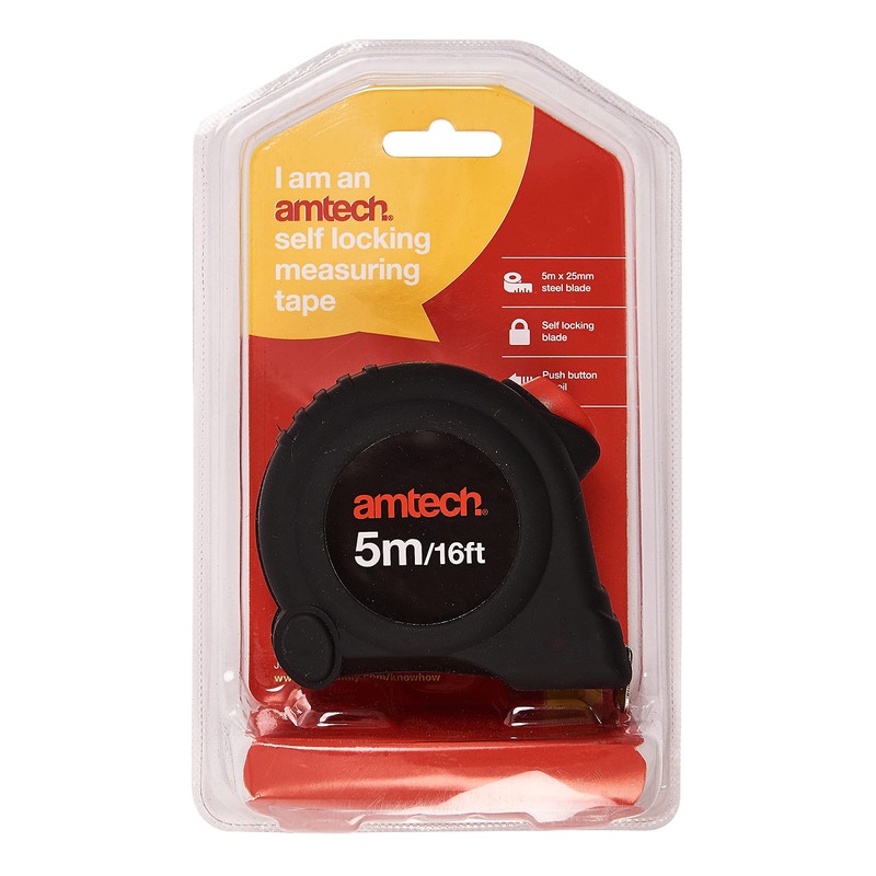 Amtech P1265 5m x 25mm Self-Locking Measuring Tape