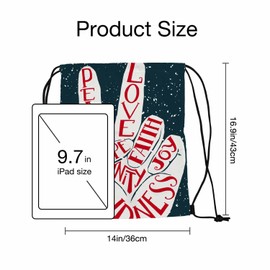 Sotunad Gym Backpack Yeah Gestures Volleyball Bag Sports Backpack Peach Love Hope Faith Joy Kindness Snow Background 14x16.9 Inch