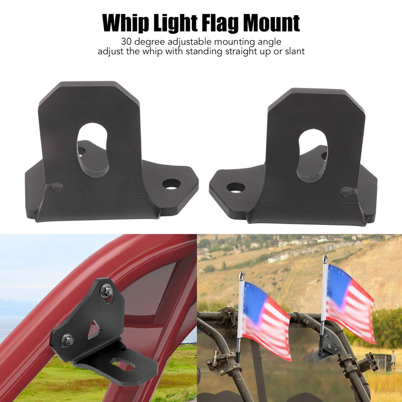 2 Pcs Whip Light Flag Mount Rear Pillar Antenna Mounting