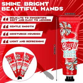 Dansib 24 Pcs Cheer Team Gifts Bulk Cheerleading Hand Cream Lotion Favors Set Cheerleader Goodie Bag Stuffers Operation Christmas Bulk Items Cheer Homecoming Gifts for Women Teammates Guests(Red)