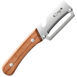 ANMIOU Premium Vegetable Peeler with Bottle Opener and Wooden Handle Stainless Steel Blade Kitchen Tool for Fruit Veggie Potato Carrot Apple