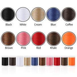 10 Spools Extra Strong Upholstery Thread, Bonded Nylon Thread Leather Thread for Sewing Machine for Sewing 10 Colors, 218 Yards Heavy Duty Thread for Machine, Home, Hand, Craft, DIY and Denim Leather