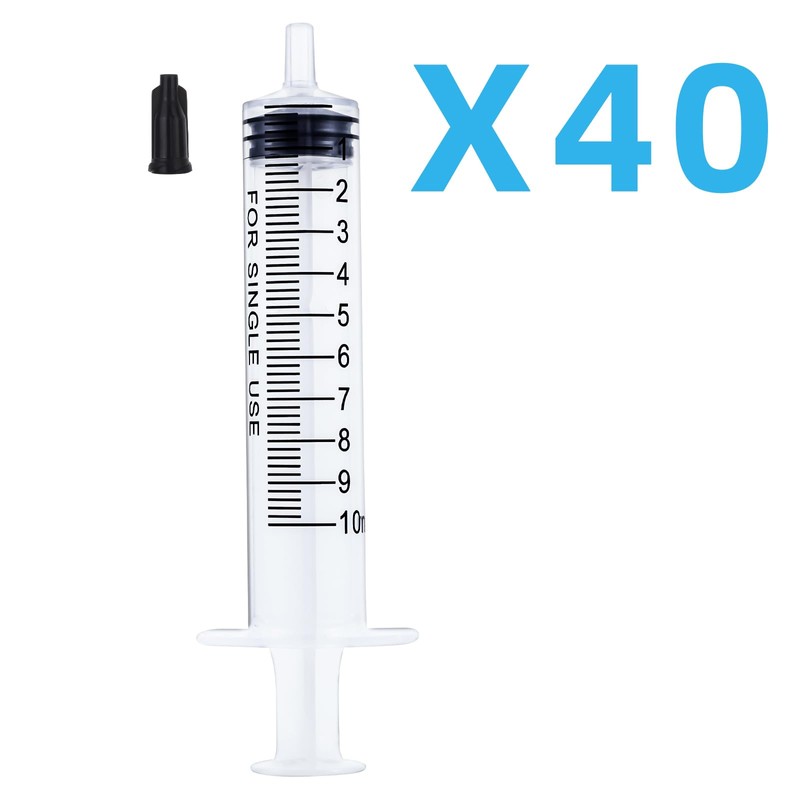 Gufastoe Pack of 40 10 ml Syringe with Protective Caps