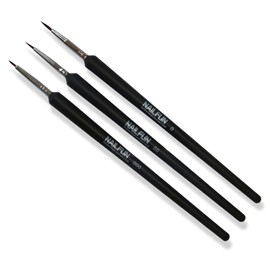 3-Piece Brush Set for Nail Art Onestroke Brush Painting Size 0 + 00 + 000