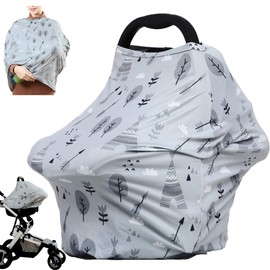Multi-use Nursing Cover Carseat Canopy - Car Seat Covers for Babies, Breastfeeding Ups Nursing Scarf Breastfeeding Cover