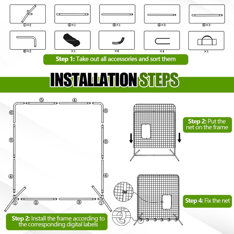 RoundFunny Baseball Pitching Net Screen 7ft x 7ft Softball Batting