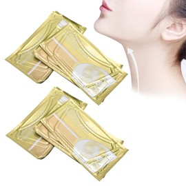 Mascarilla Antiarrugas Para El Cuello, 10 Piezas Mascarilla De Colágeno Para El Cuello Mascarilla Reafirmante Nutritiva Para La Piel Del Cuello Para El Tratamiento De Las Arrugas Del(28*15*6Cm-Gold)