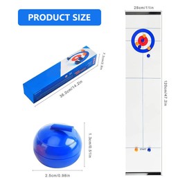 Hojalis Tabletop Curling Game, Fun Family Game for Kids and Adults, Quick & Easy to Set-Up Shuffleboard Curling Game, Mini Compact Family Board Games, Portable Tabletop Games for Home Party Travel