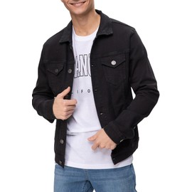 FASHIONSPARK Men's Rugged Wear Button Down Denim Jacket Fashion, Classic Long Sleeve Jean Jacket