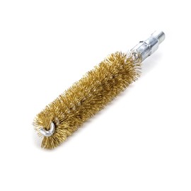 Lessmann Pipe Brush Diameter 10 mm (with External Thread, Total Length 115 mm, Brush Height 80 mm, Thread M6, Corrugated Brass Wire) 500710