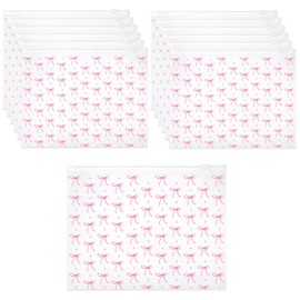 Reginary 50 Pieces Pink Bow Makeup Bags Waterproof Cosmetic Bag with Zipper Toiletry Pouch for Woman Tavel Wedding Bridal Shower Bachelorette Birthday Party Favor