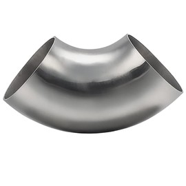 AIMCOCO 4.5 Inch Exhaust Elbow Pipe 90 Degree Bend Elbow for Car Modified Exhaust System 4.5" Piping Silver Tone，Stair Handrail(1PCS)