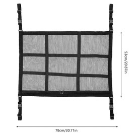 Car Ceiling Cargo Net Pocket Car Roof Storage Organizer Double-Layer Mesh Car Roof Storage Organizer 31 x 21 Inch Car Camping Storage Bag SUV Accessories for Tent Putting Quilt Toys Sundries (Black)