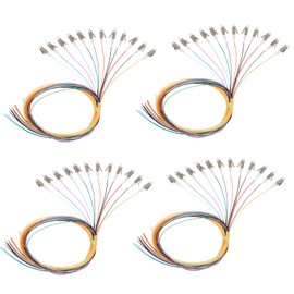fyboptwu - 12 Fibers LC OM1 62.5/125 Multimode (MM) Fiber Optic Pigtail 1.5m LC Multimode Fiber Cable Pigtail for Engineering Network Fiber Access, 4 Packs