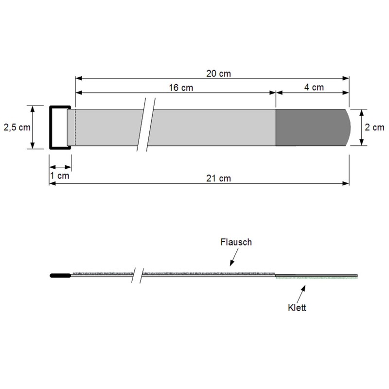 20 x 20 cm x 20 mm Resealable Velcro Cable