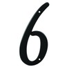 Prime-Line MP4116 4 In. House Number 6, Diecast, Black Finish