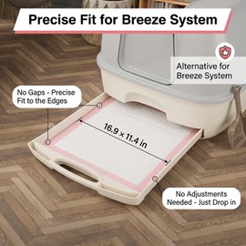 LUPENAN Cat Pee Pads,Super Absorbent,Odor Control with Lavender Scent,Multi Cat,16.9"x11.4" Refills for Tidy Cats Breeze Litter System,Disposable,Leak-Proof Quick-Dry Cat Litter Pads,Pink,30 Count