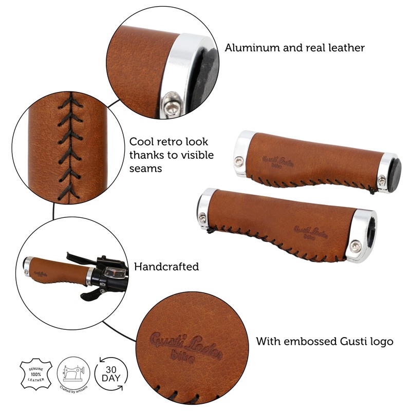 Gusti Phil A. Genuine Leather Handlebar Grip Bicycle Grip Leather