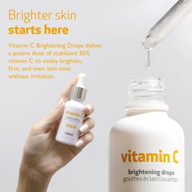 Indeed Labs Vitamin C Brightening Drops | Lightweight Vitamin C Facial Serum | Encapsulated Ascorbic Acid for 15x Absorption | with Moisturizing Tamarind Seed Extract & Biosaccharide Gum-1, (1 Fl Oz)
