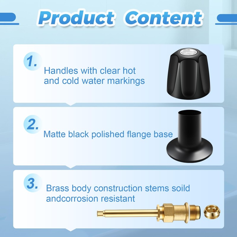 Vayolli 2 Piece Bathtub Shower Knob Replacement Kit for Price