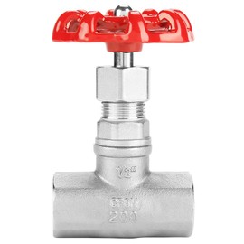 Akozon Gate Valve Stainless Steel Valve Sanitaer Sleeve Gate Valve DN15 Internal Thread Water Gate Valve BSPP G1/2 Rotary Valve with Metal Hand Wheel for Water Oil Gas