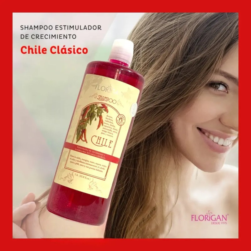 Shampoo Estimulador Crecimiento Chile Clasico 1lt. Florigan
