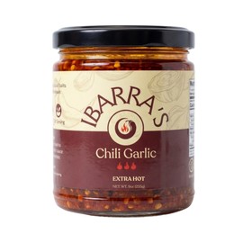 IBARRA'S Chili Garlic - 9oz (Pack of 1) - "The all-around sauce for spice and flavor". Vegan-friendly. Gluten-free. No MSG. Elevate your favorite food with IBARRA'S Chili Garlic. (EXTRA HOT)