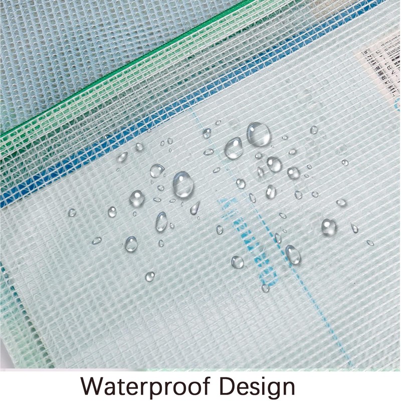 Pack of 12 A4 Document Wallets, Waterproof Document Bag for