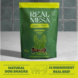 Real Mesa Beef Kabob Treats for Dogs - Dog Jerky - All-Natural, High-Protein Beef Dog Treats - Delicious & Healthy Dog Beef Jerky Snacks (4.5oz)