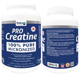 Naka Creatine 100% Pure Micronized Powder - Supplement for Muscle Growth, Increased Strength, Enhanced Energy and Improved Athletic/Sports Performance (900g)