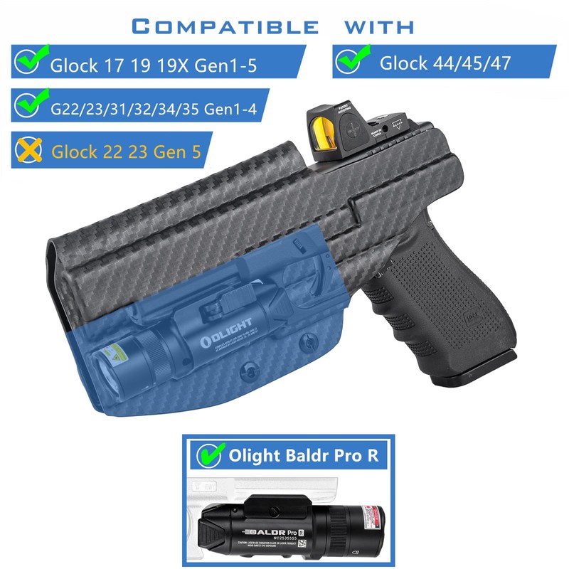 IWB Kydex Holster for Glock 19 17 19X 22 23