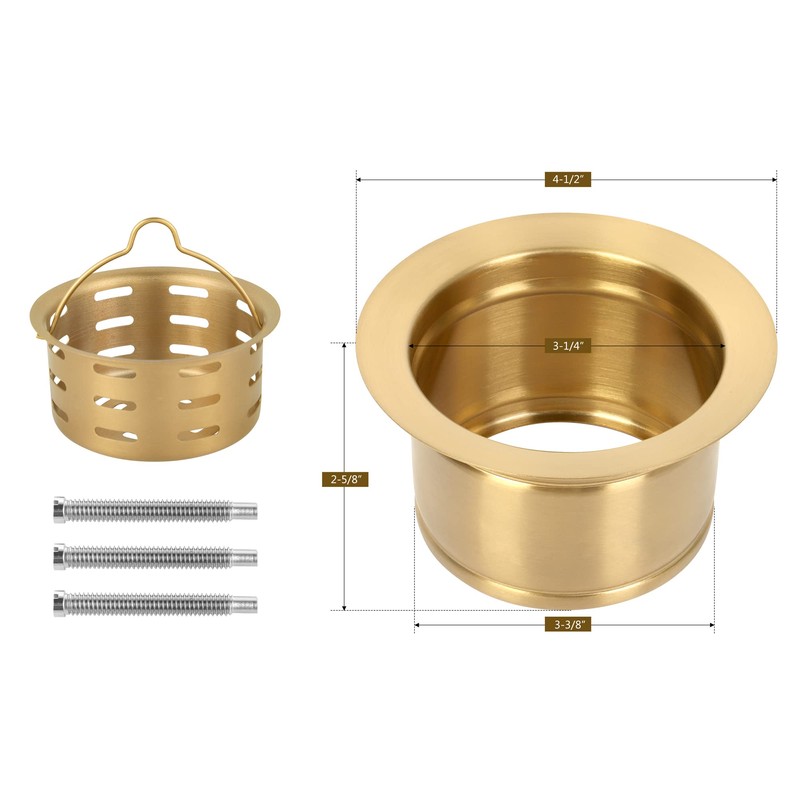 YAQUN Deep Extended Garbage Disposal Flange with Basket Strainer，Fit for