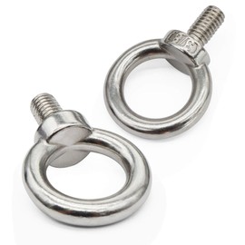 Aiwaiufu 4 Packs Eye Bolts, 316 Stainless Steel Marine Grade Shoulder Eye Bolt, UNC Standard Threaded Lifting Ring Bolt (3/8"-16)