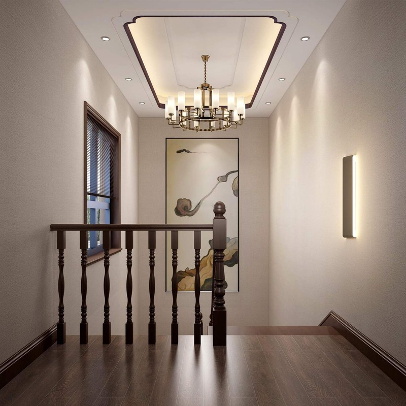 Aipsun 20W/24in Rectangular LED Black Modern Wall Sconce Horizontal Up