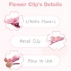 CÉLLOT 25Pcs Small Mini Clips with Spring Flower Design,Pink Cherry